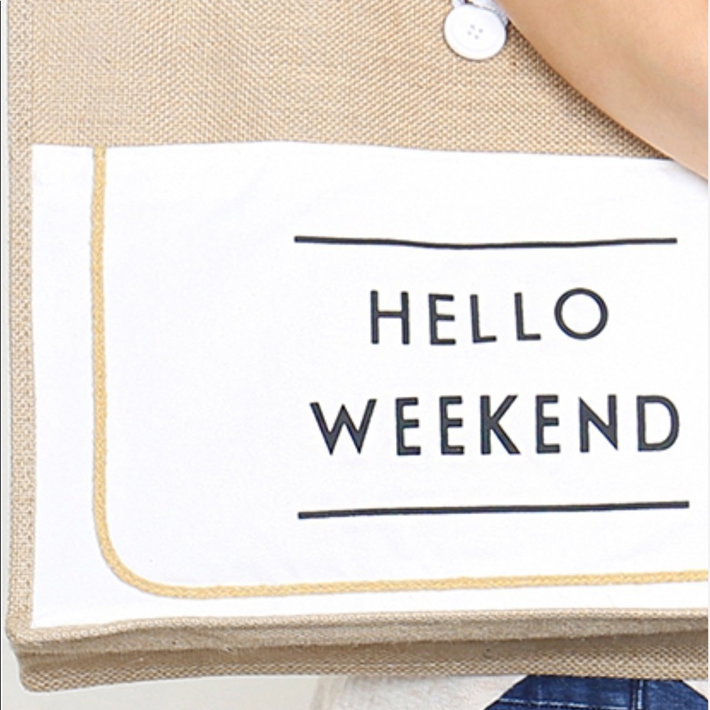 HELLO WEEKEND TOTE BAG - White - Picture 3 of 4